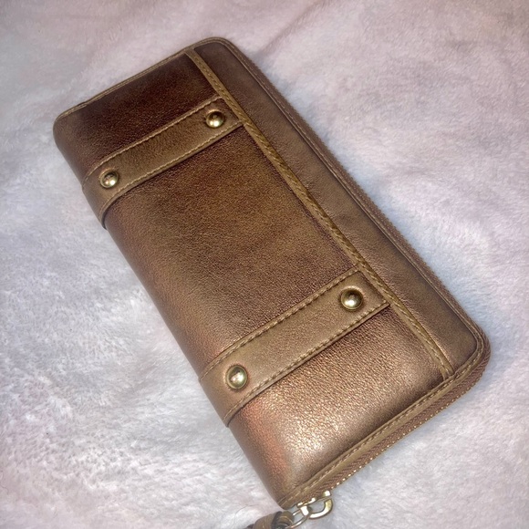 Coach Bronze Wallet with Gold Buckles - Picture 2 of 6